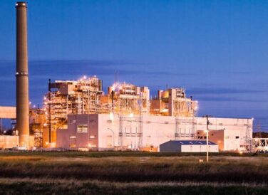 Energy processing station design at dusk